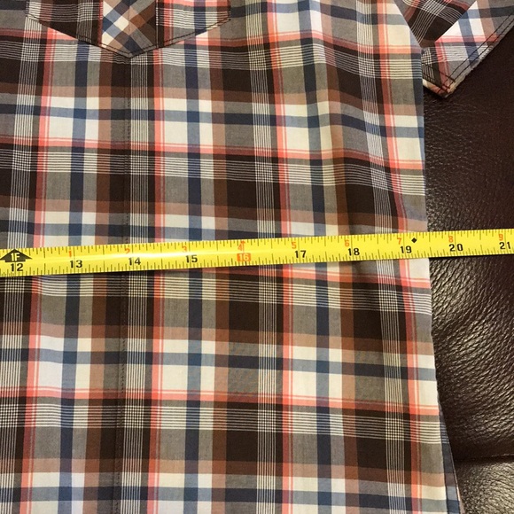 Checkered Brown, Blue & Red 7 Diamonds Button Up - Picture 5 of 6